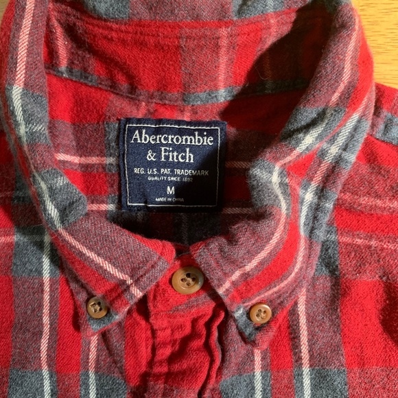ABERCROMBIE & Fitch Classic long sleeve, Flannel Button-Up Shirt, Size M - Picture 5 of 6